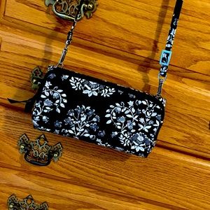 Vera Bradley Black Floral slim purse